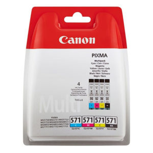 Canon Inkjet CLI 571 Multipack Black Cyan Magenta and Yellow Color 0386C005