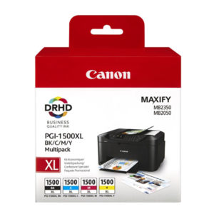 Canon Inkjet PGI 1500 XL Multipack Black Cyan Magenta and Yellow 9182B004