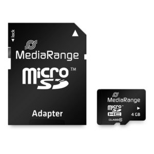 mediarange micro dhc class 10 with sd adaptor 4 gb high capacity mr956