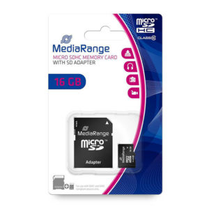 mediarange micro sdhc class 10 with sd adaptor 16 gb high capacity mr958