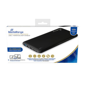 Power Bank MediaRange Mobile 25.000mAh with USB C Power Delivery technology MR754