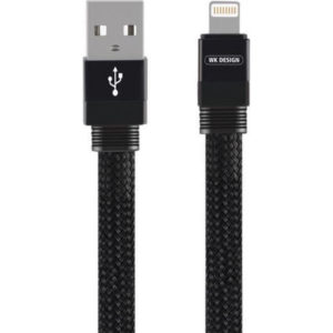 Καλώδιο WK Braided Flat USB to Lightning Cable Μαύρο 1m WDC 050